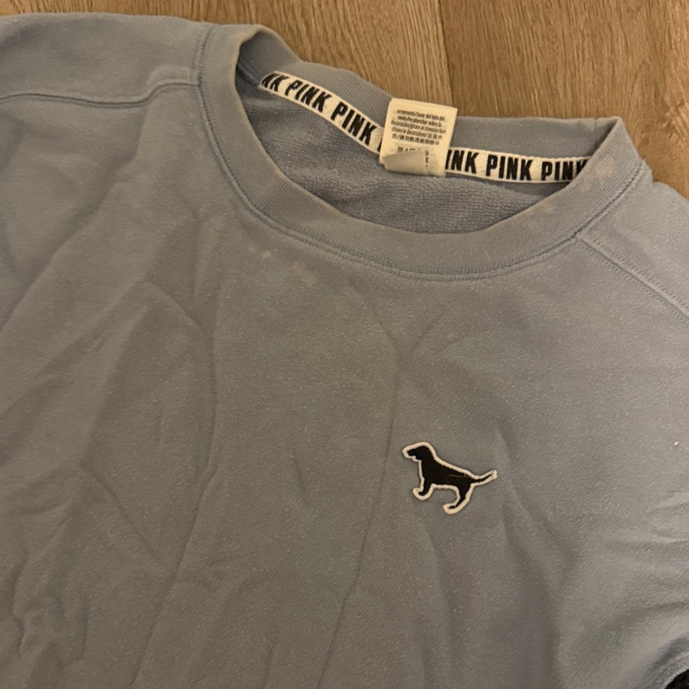 PINK Victoria's Secret Blue Sweatshirt with Dog Logo